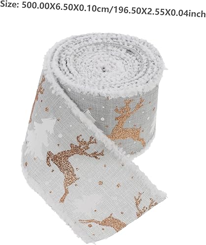 Miniatura 5 de KALLORY 1 rollo de cinta de Navidad para regalos de boda, cintas para manualidades, listones para manualidades, envoltura de regalo, cinta de