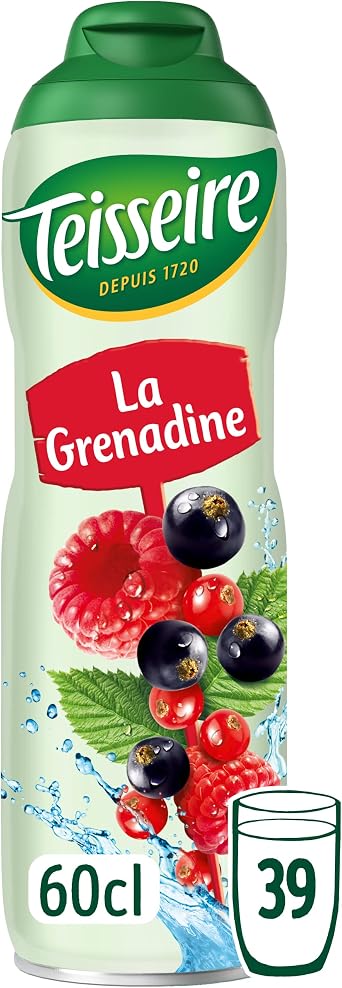 Teisseire Grenadine Syrup for Soft Drinks, Cocktails, Bottle 60 cl