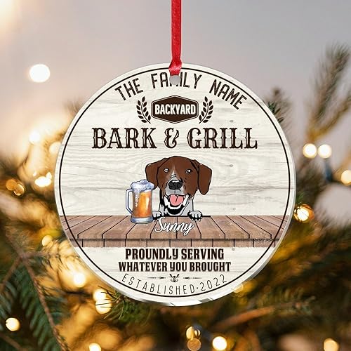 Vista 145 de SILYHEART Presa Canario Christmas Acrylic Ornament Dogs Welcome Ceramic Christmas Keepsake Family Dog Name Funny Christmas Memorial Gifts for Mom