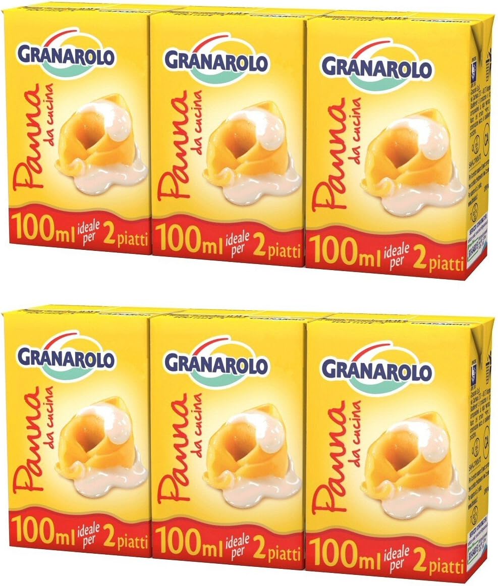 Granarolo: Italian "Panna Da Cucina", UHT Long Life Cooking Cream 3.38 Fluid Ounce (100ml) Packages (Pack of 6) [ Italian Import ]
