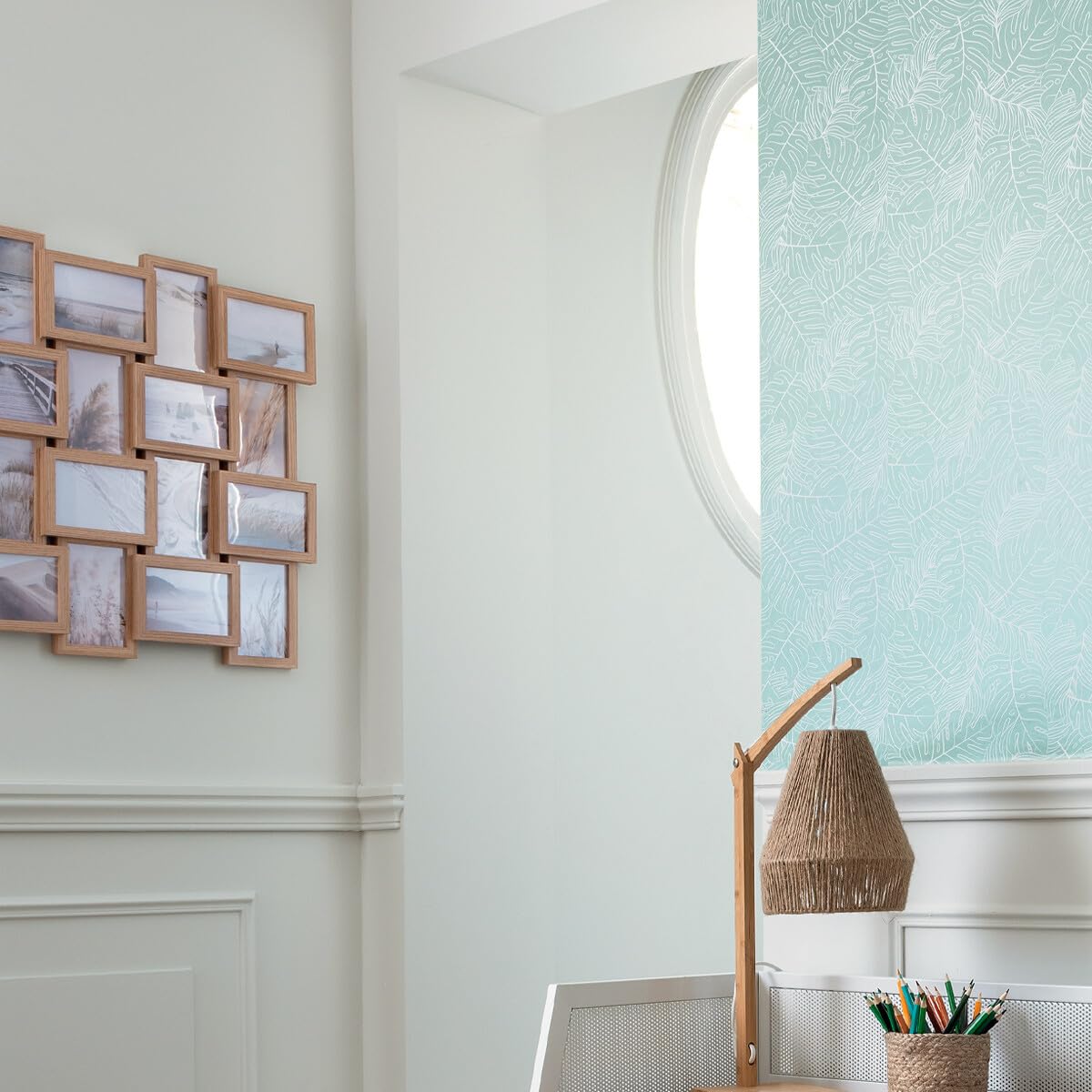 Atmosphera - Marco de Fotos de Pared de Madera Natural, 58 x 58 cm, Capacidad para 16 Fotos - Decoración para salón y Dormitorio