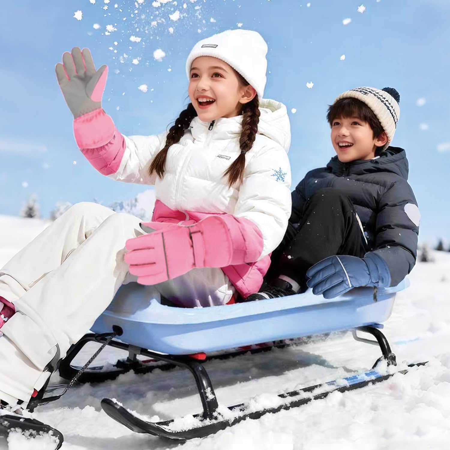 TRIWONDER Kids Ski Snow Gloves Winter Cold Weather Windproof Warm Snowboard Sport Mittens for Boys Girls - Image 5