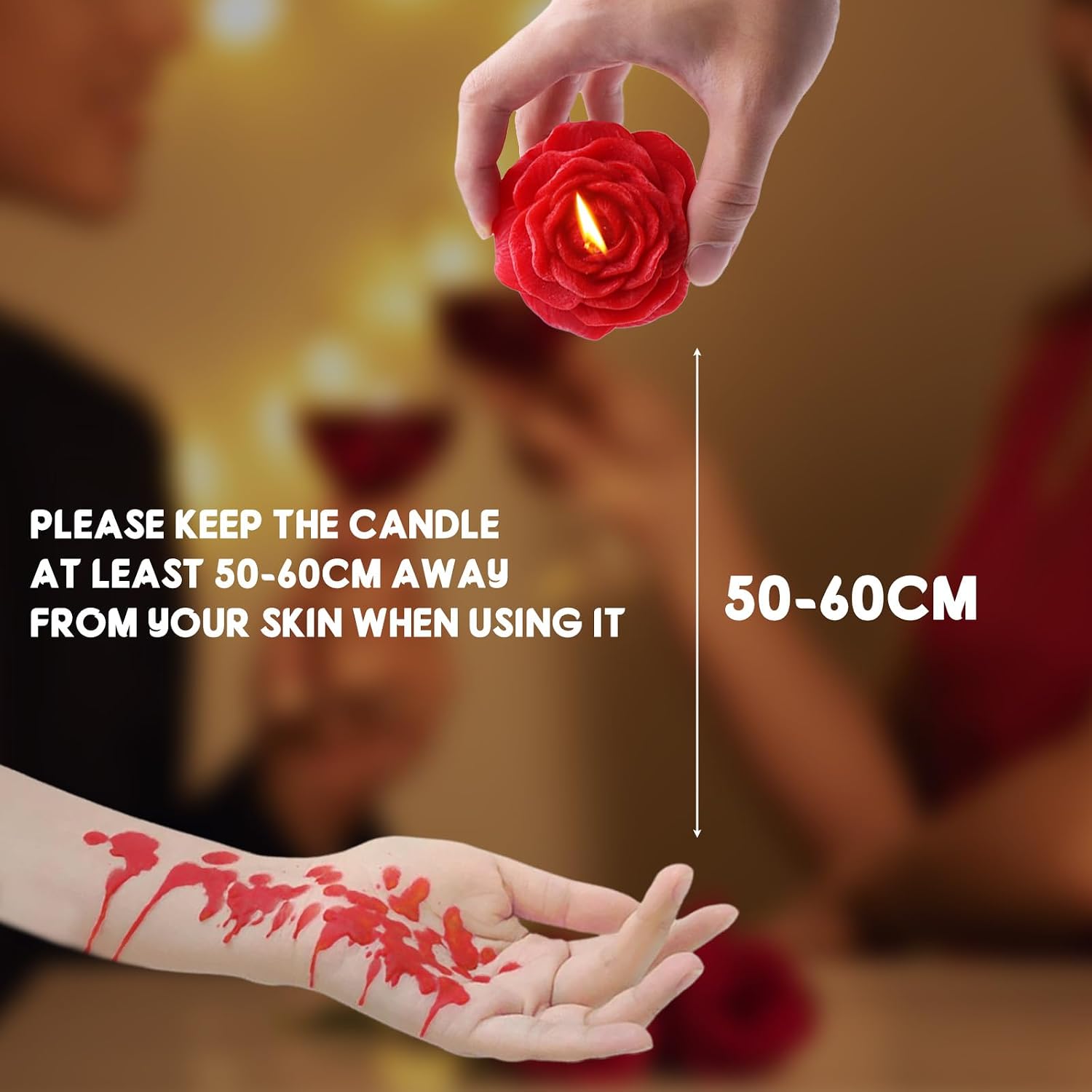 Valentine's Day 4 PCS Red Peony Flower Candles for Her, Scented Low Temperature Candles Adult Low Heat Natural Soy Romantic Dripping Wax Play for Lovers Couples