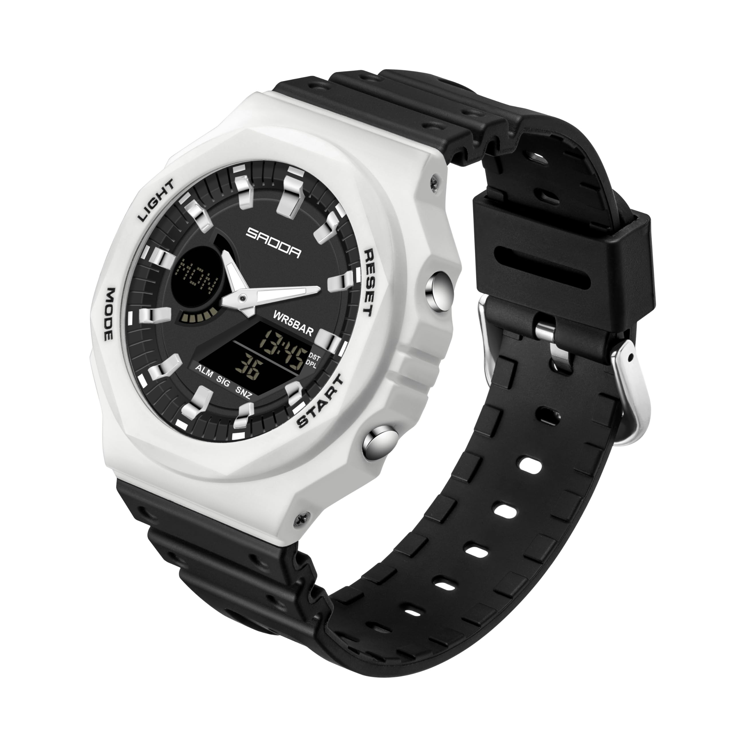 Reloj digital para mujer, reloj deportivo resistente al agua hasta 5 ATM | Relojes de pulsera analógicos con retroiluminación LED, calendario de 12/24 horas