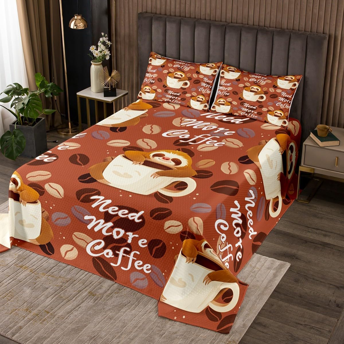 Homewish Skeleton Bones Ghost Bedding Set Twin Size,Gothic Skull Bedspread for Kids Boys Teens Girls Room Decor,Starry Sky Glitter Star Mountain Quilt 2Pcs,Black White Coverlet Set,1 Pillowcase