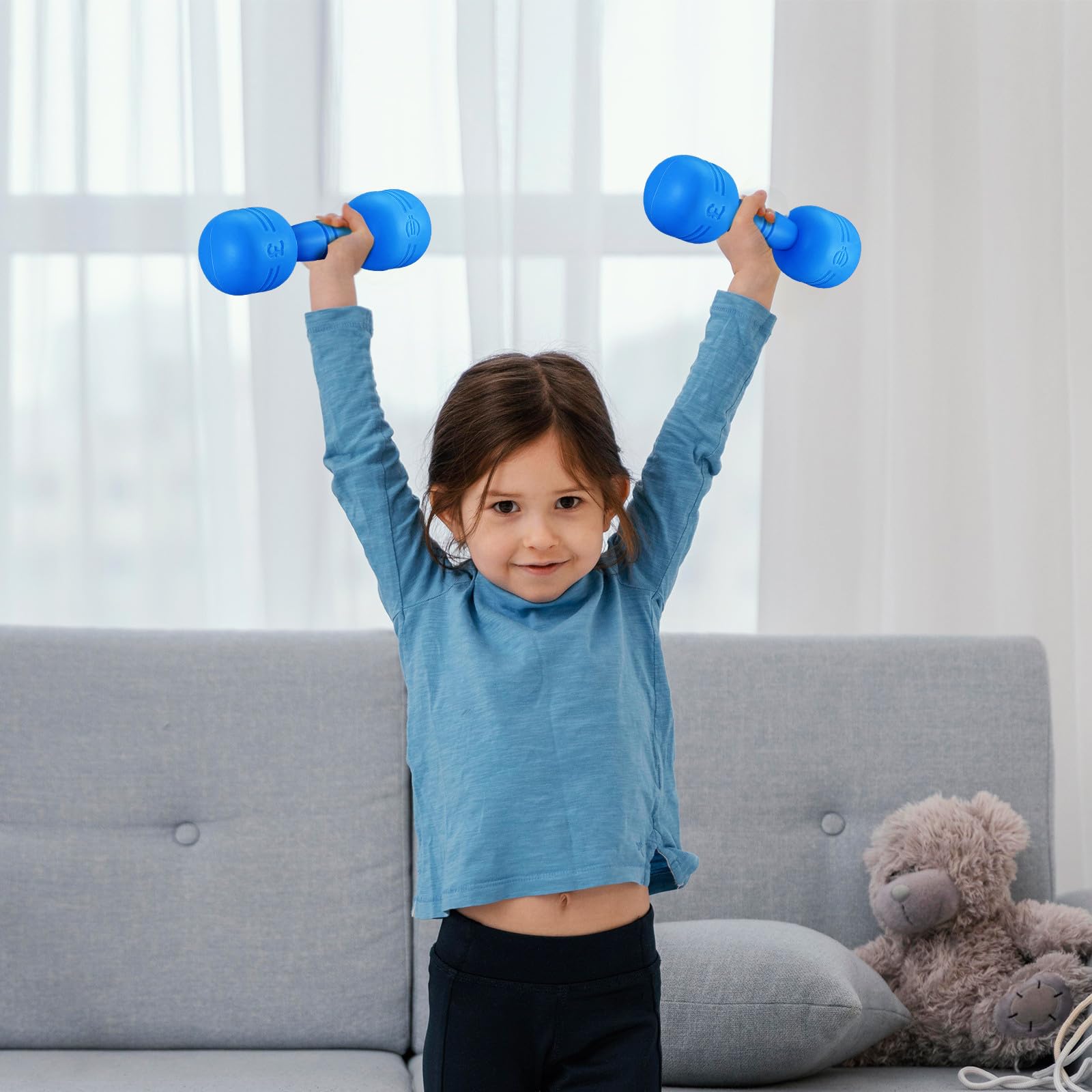 Supvox Kinderhanteln mit Sound: 3 Paar PVC Fitness Spielzeug Hanteln für Kinder 4–8 Jahre, Leichtes Sport- und Bewegungstraining Set für Zuhause, Schule und Kindergarten