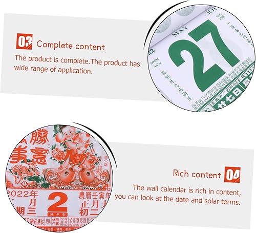Miniatura 2 de EXCEART 6 Pcs 2022 2023 Old Calendar Home Use Calendar 2022 Annual Calendar 2022 Wall Scroll Calendar New Daily Household Decor Hanging Chinese