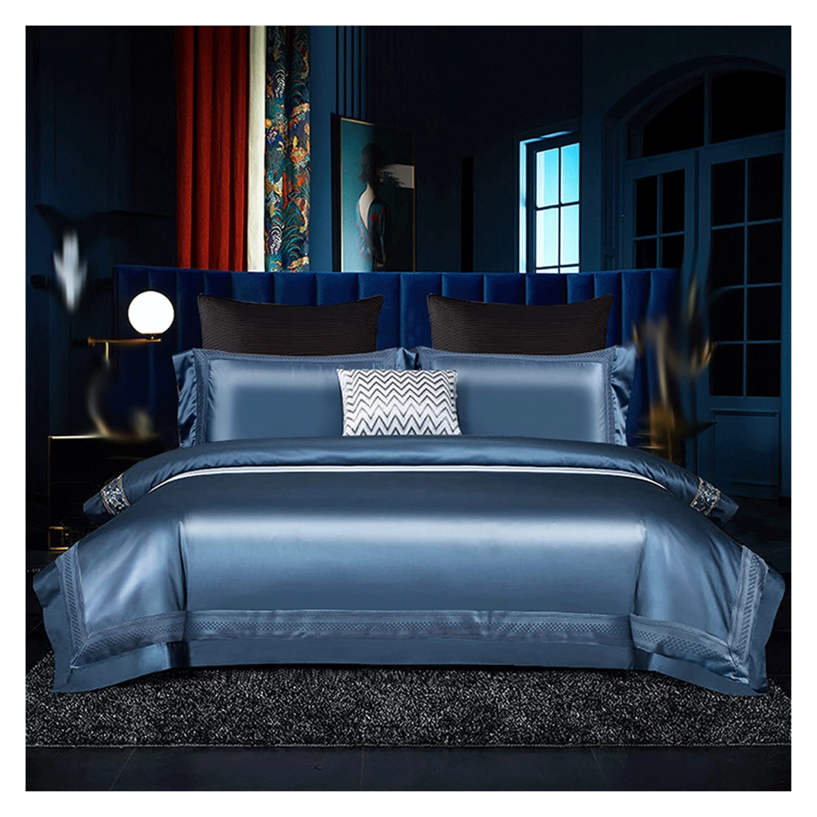 Sbcgfy Velvet Cotton Four-Piece Cotton Duvet Cover Sheet Bedding Bed Linings