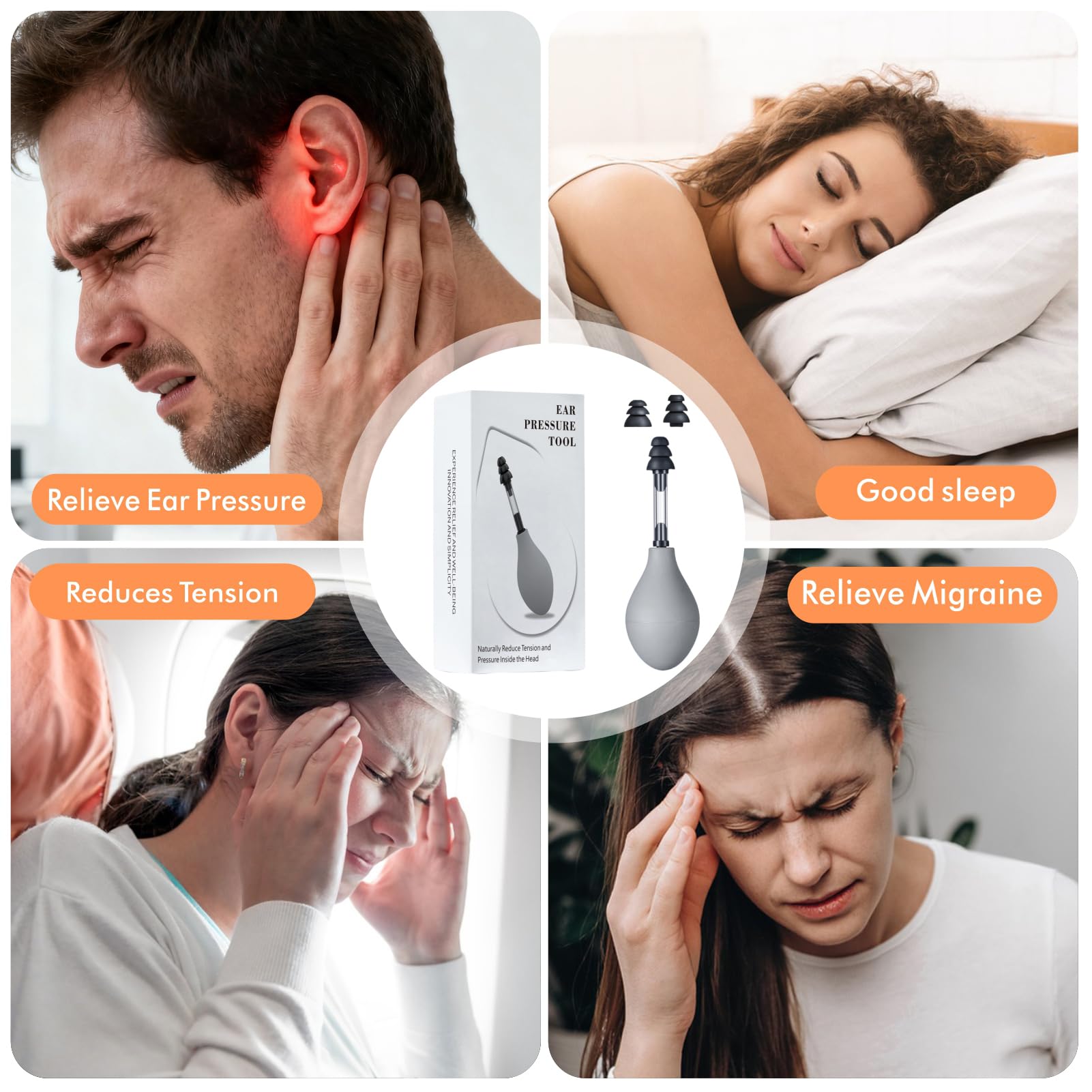 Ear Pressure Relief Suction Device, Consumer Product that Calming Naturally Reduces Tension, Pressure and Pulsating Symptoms Through Gentle Inner Ear Pressure Stimulation — Amazon image 6