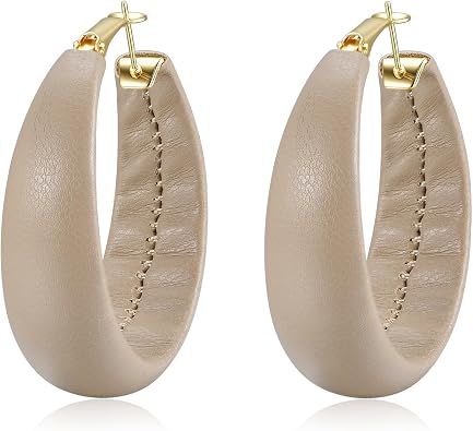 Chunky Large Handmade Leather Earrings for Charm Women, Rogue Orbit