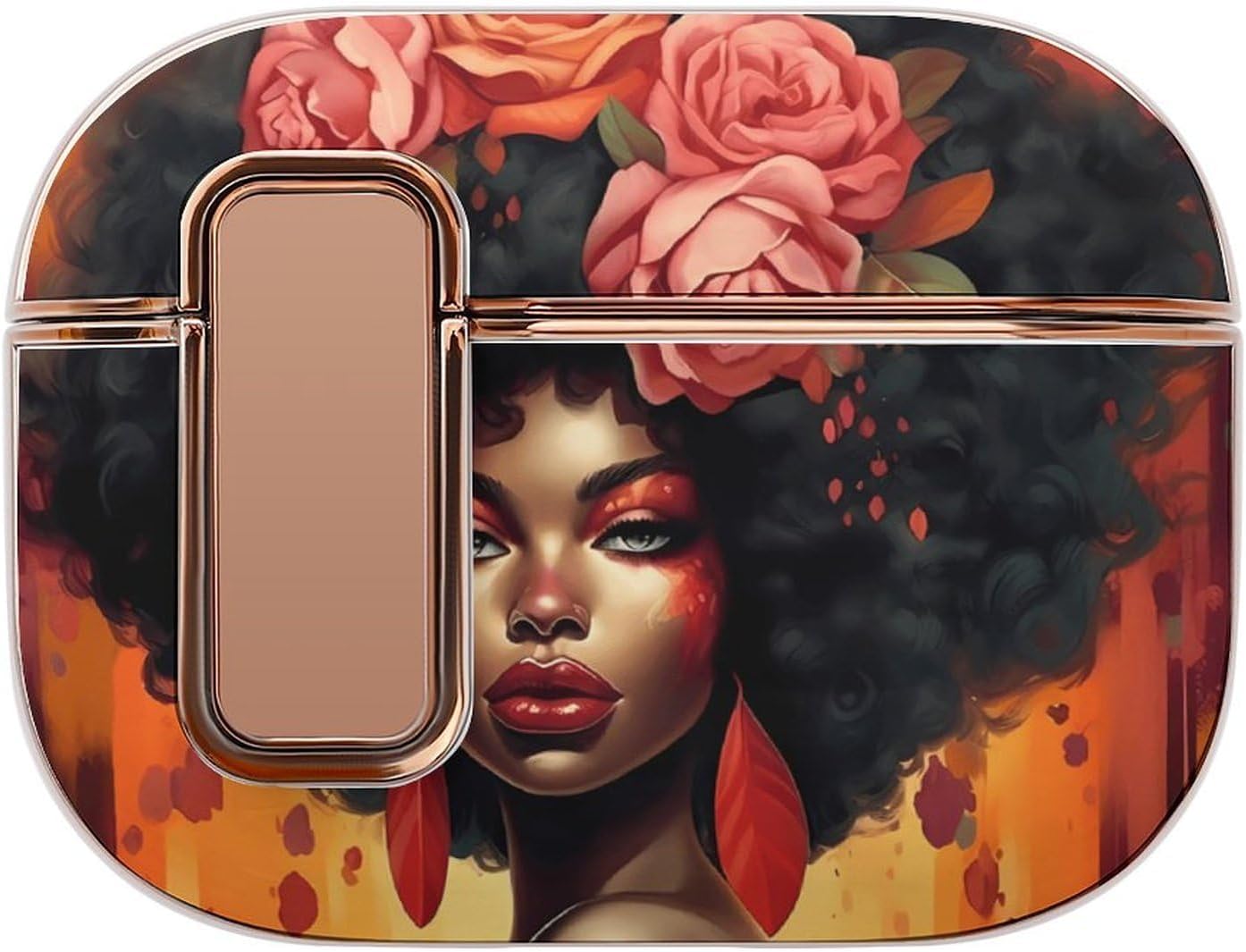 African American Women Headsets Case Compatible for Airpods 2 Earbuds Protective Covers Hard Shell