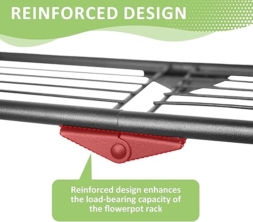 Miniatura 6 de Soporte de metal para plantas de 3 niveles para interiores y exteriores, estante de metal resistente para múltiples macetas de flores, soporte alto