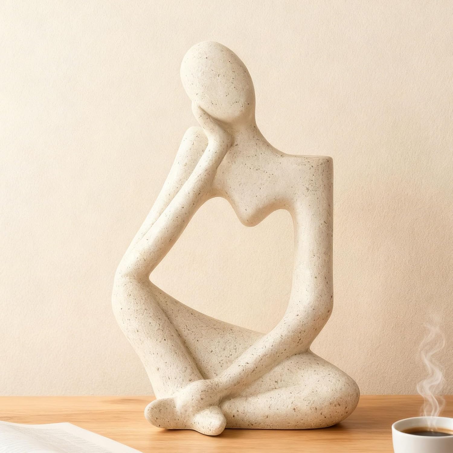 Arawat White Flower Vase Ceramic Thinker Vase for Home Decor Modern Cute Boho Vases Room Decor Unique Aesthetic Vase Ceramic Decorative Face Vases for Centerpieces Bathroom Birthday Gifts for Women