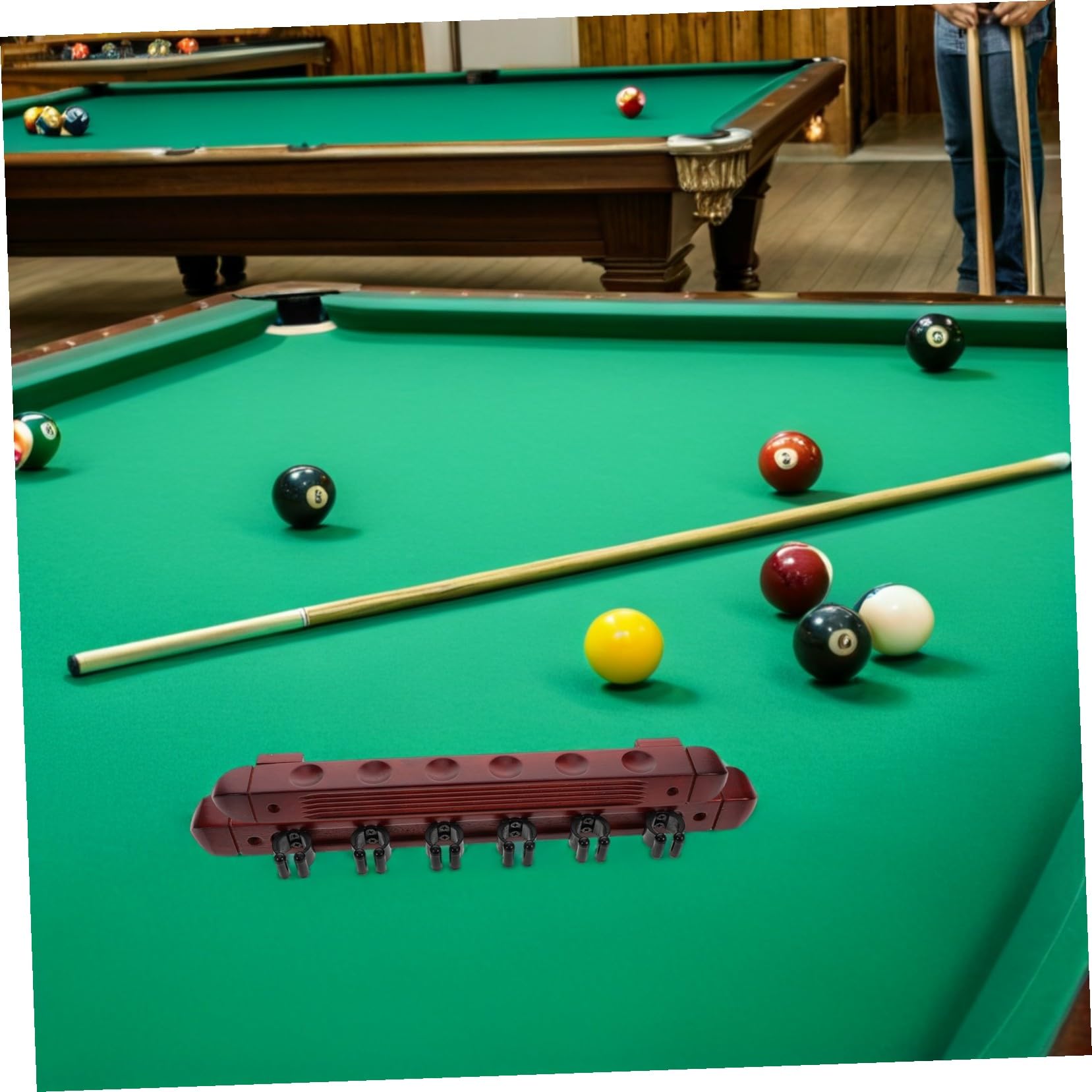 HANABASS Lot De 2 Supports De Queues De Billard en Bois Support De Rangement pour Bâtons De Billard pour Joueurs