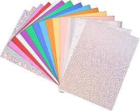 15pcs Insert Cardstock for Kindle Paperwhite, 6.69x4.88in Multicolored Paper Inserts Solid Color Glitter Insert Card Stock for Kindle Clear Case Accessories (15 Colors)
