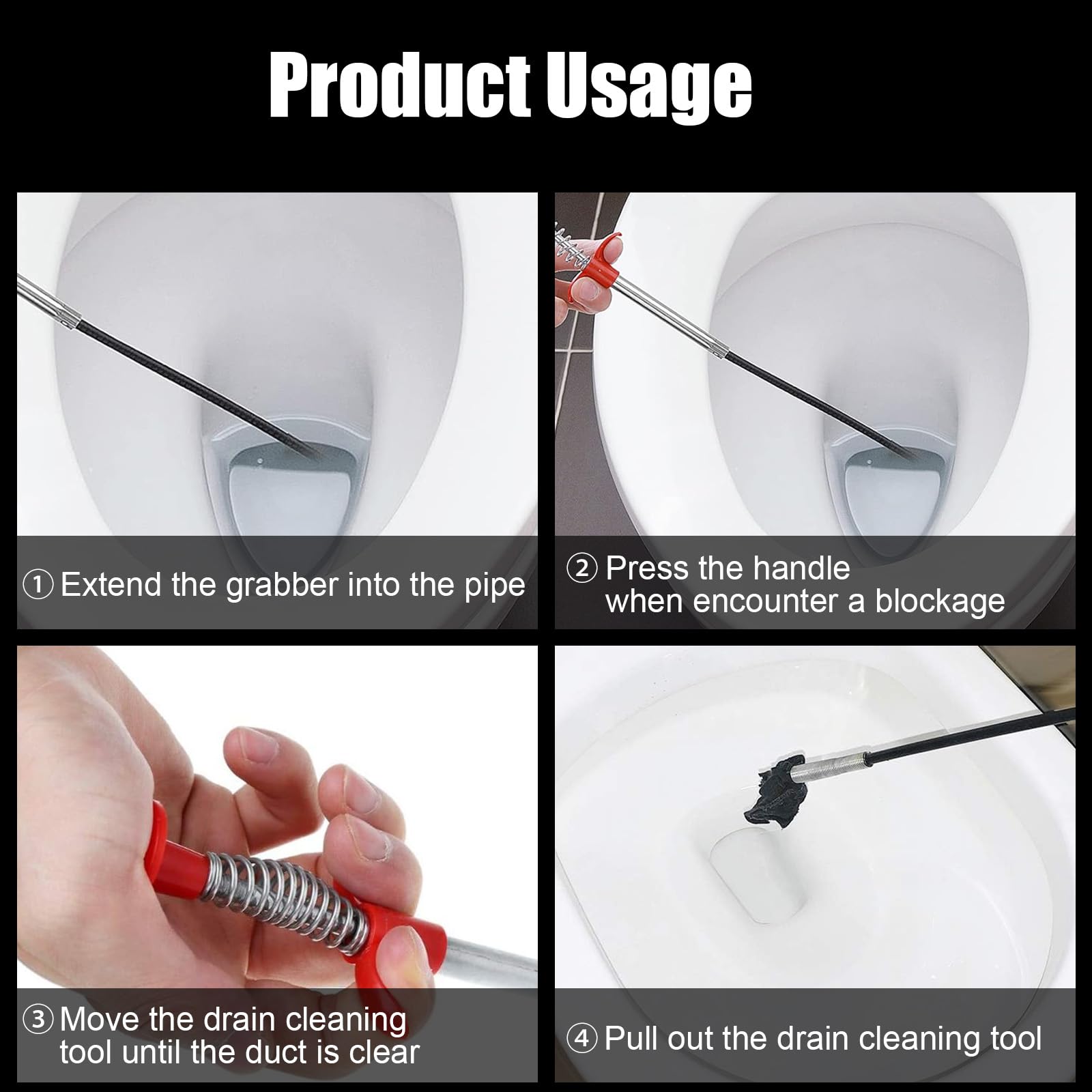 2 Pinze Ad Artiglio Per Sgorghetti - Spirale Estraibile Da 200cm E 90cm Con Manico Telescopico - Foto 4