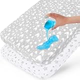 Waterproof Pack n Play Fitted Sheets 2 Pack,100% Cotton Mini Crib Mattress Cover Protector 38