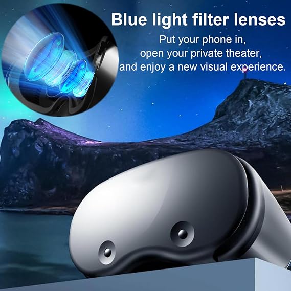3D VR Headset, Virtual Reality 3D VR Glasses, Anti-Blue Light Adjustable 3D Headset Helmets for iPhone or Android Compatible with 5.0” to 7.0” inch with Controller