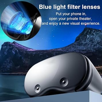 3D VR Headset, Virtual Reality 3D VR Glasses, Anti-Blue Light Adjustable 3D Headset Helmets for iPhone or Android Compatible with 5.0” to 7.0” inch with Controller