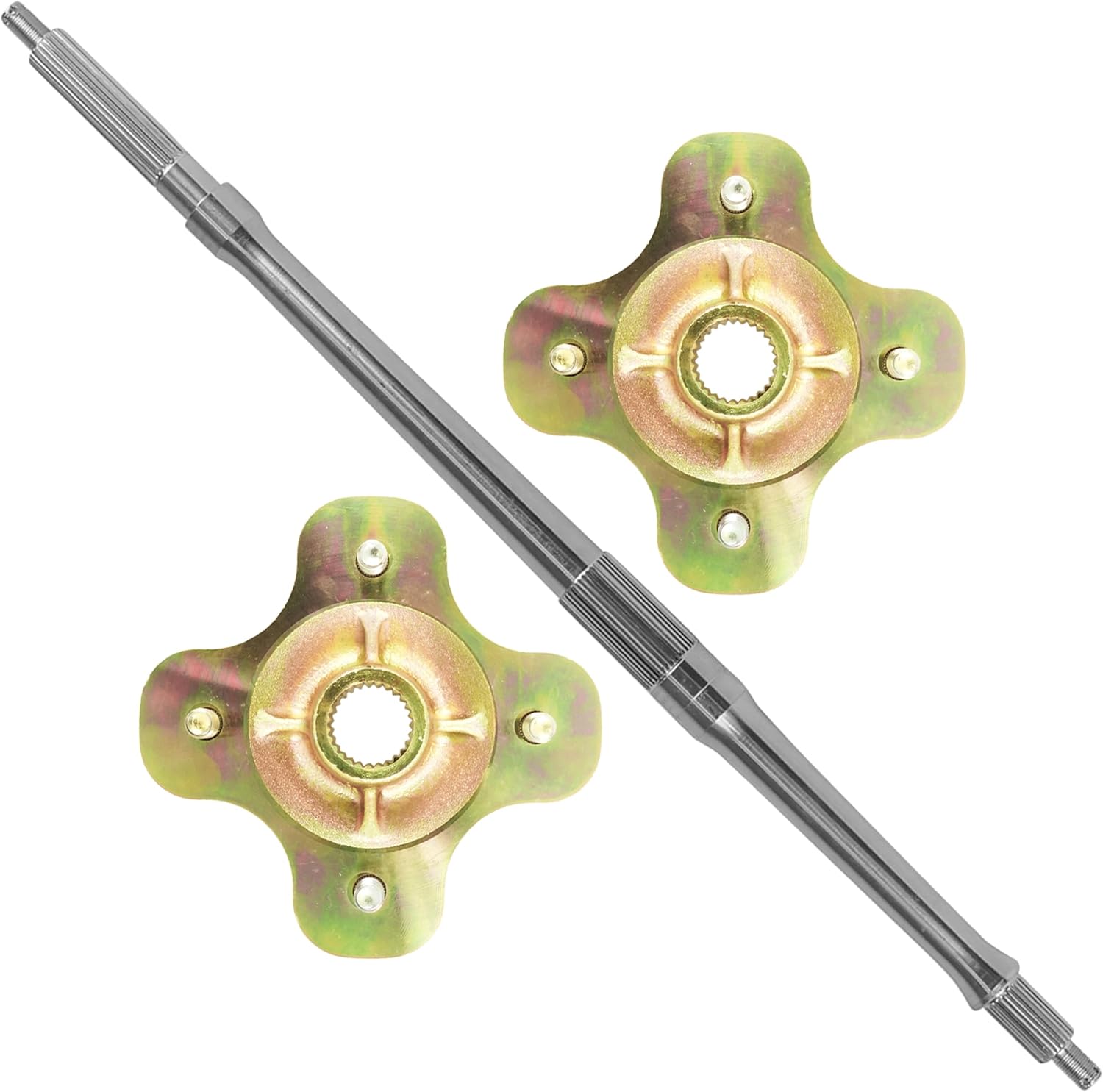 Caltric 2 Rear Wheel Axle with Hub Compatible with Yamaha Wolverine 350 Yfm350Fx 1995 1996 1997-2005