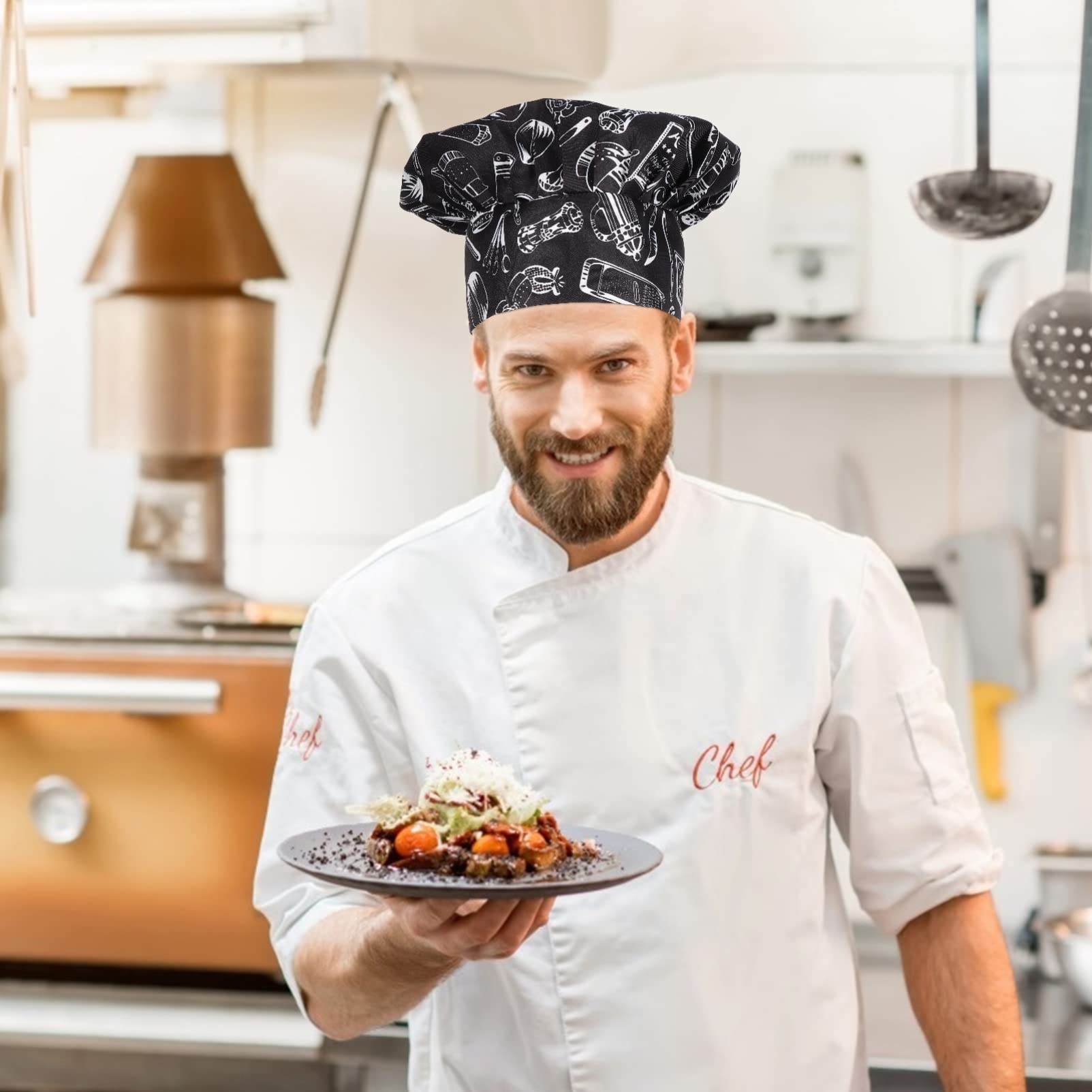 SOIMISS 6 Piezas Sombrero De Cocinero Gorras con Clase Gorra De Cocinero Gorra De Chef De Cocina Gorro De Cocinero Sombrero Alto De Cocinero Tapa De Cocina Parilla Algodón Antiguo
