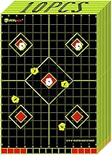 Atflbox 12x18 inch Sight in Splatter Paper Target and Adhesive Target Sticker, Two-Color Bright Fluorescent Yellow and White, Easily seen on Impact for Indoor and Outdoor Shooting Range