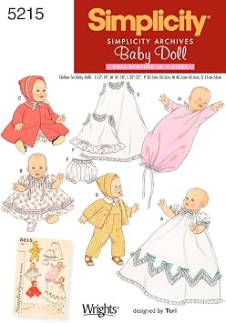 Simplicity Sewing Pattern 5215 Doll Clothes, A S-M-L
