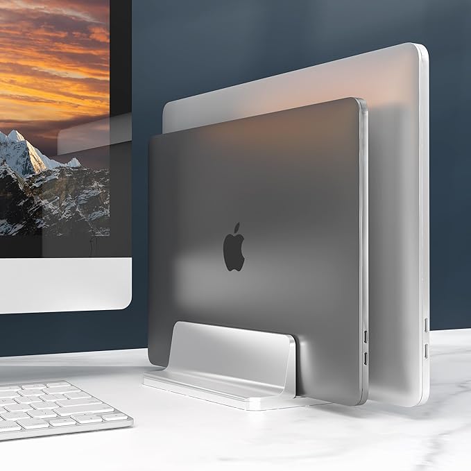 Bull-Tech Soporte Vertical Ajustable para Laptop 2 Ranuras Aluminio Plata miniatura 6
