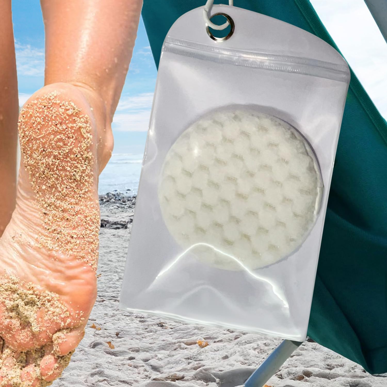 Gants D'enlèvement du Sable Accessoires Plage Blanc 1 Pièce Brosses à Portables la Plage Gant de Enlever Le Essuyer Sable pour Les Activités Volley Ball Nettoyage Corps