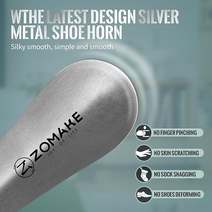 Calzador de Zapatos ZOMAKE Metálico Portátil para Hombres Mujeres Niños miniatura 4