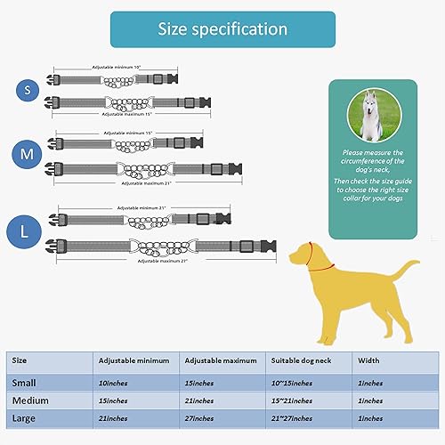 Miniatura 4 de Collar Martingale para perros, collares de nailon ajustables con hebilla de liberación rápida, rayas multicolores, cadena de acero inoxidable,