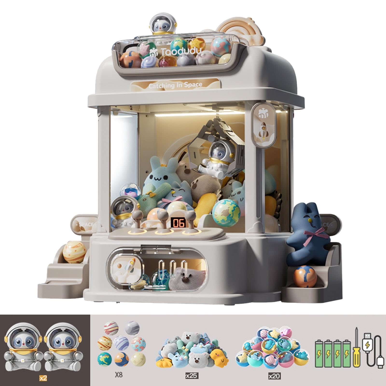 Elektronisches Greifautomaten Spiel, Kleine Spielzeugkapseln mit Puppen, Mini Greifautomat für Kinder, Mädchen Und Jungen, Stil B