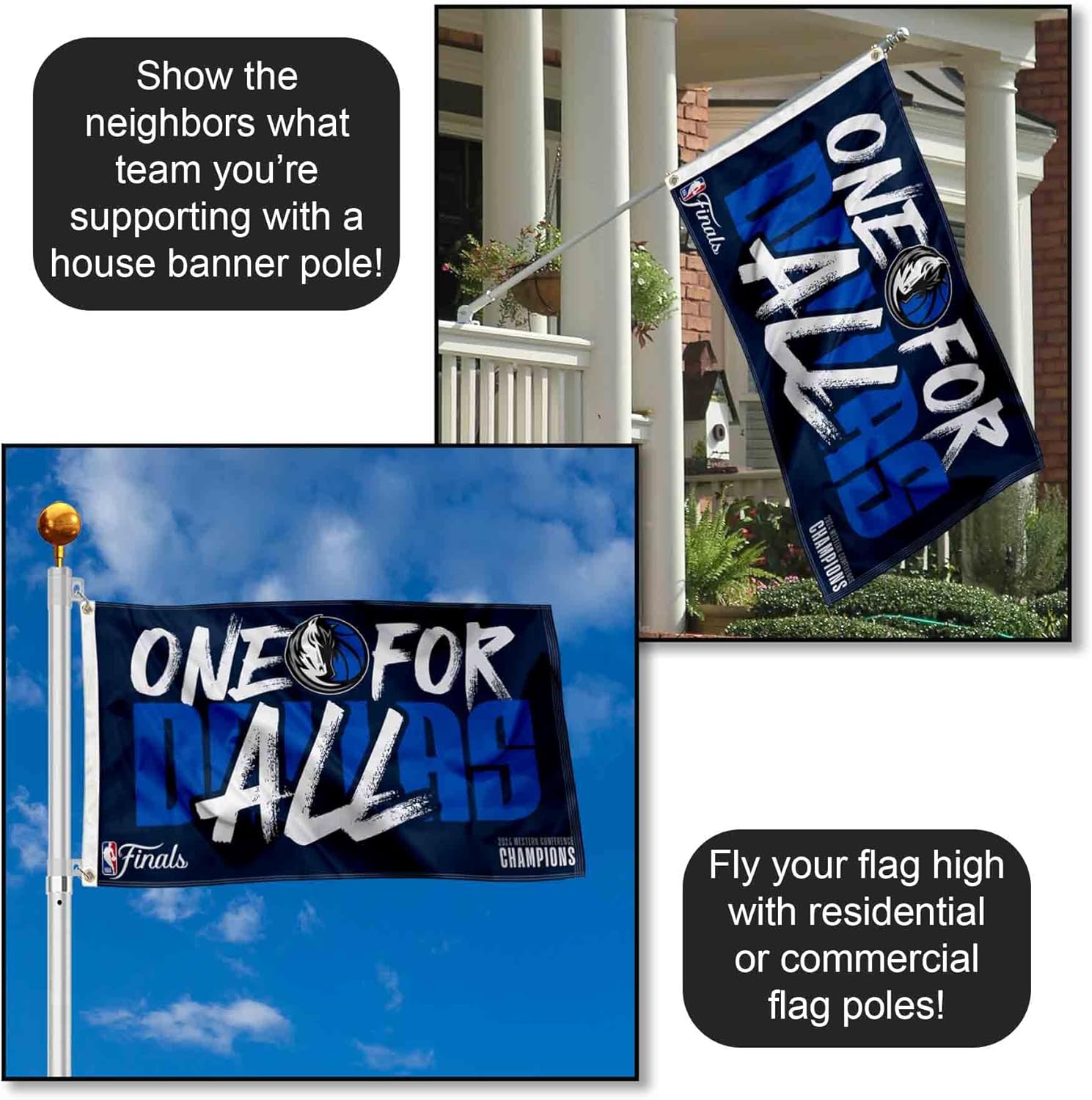 Dallas Mavericks 2024 Finals Bound Conference Champions Banner Flag - Image 3