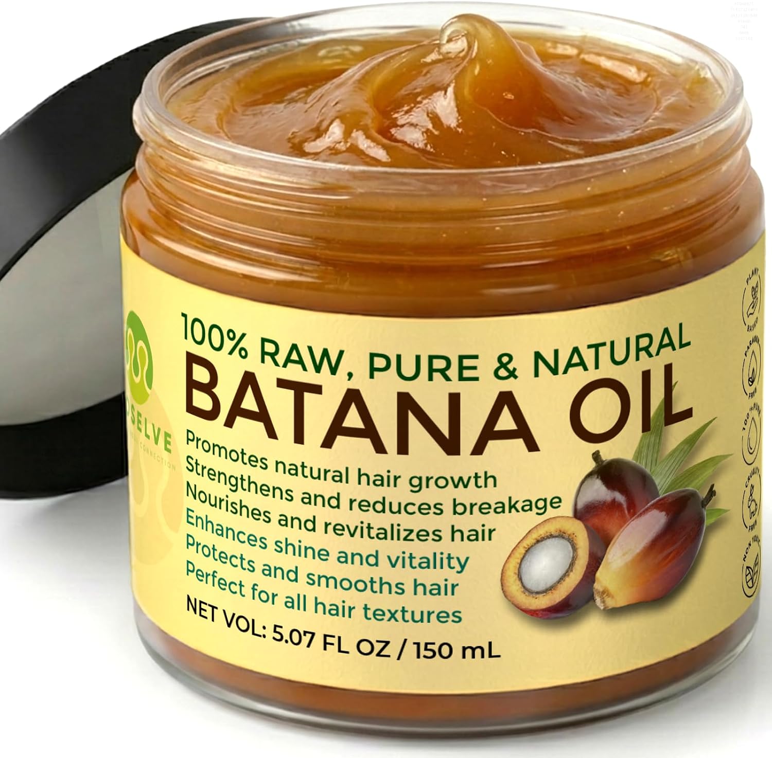 Raw Batana Oil Paste for Deep Hair Repair - 150ml/5.07 fl oz - 100% Pure & Natural Revitalizing Treatment - Strengthening & Anti-Frizz Formula - Includes Wooden Scalp Comb - Amazon product rated Grade A