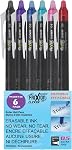 Pilot, FriXion Cliquer sur le point Erasable, rechargeable, stylos d'encre de gel rétractables, point extra fin 0.5 mm, boîte de 6, Couleurs assorties