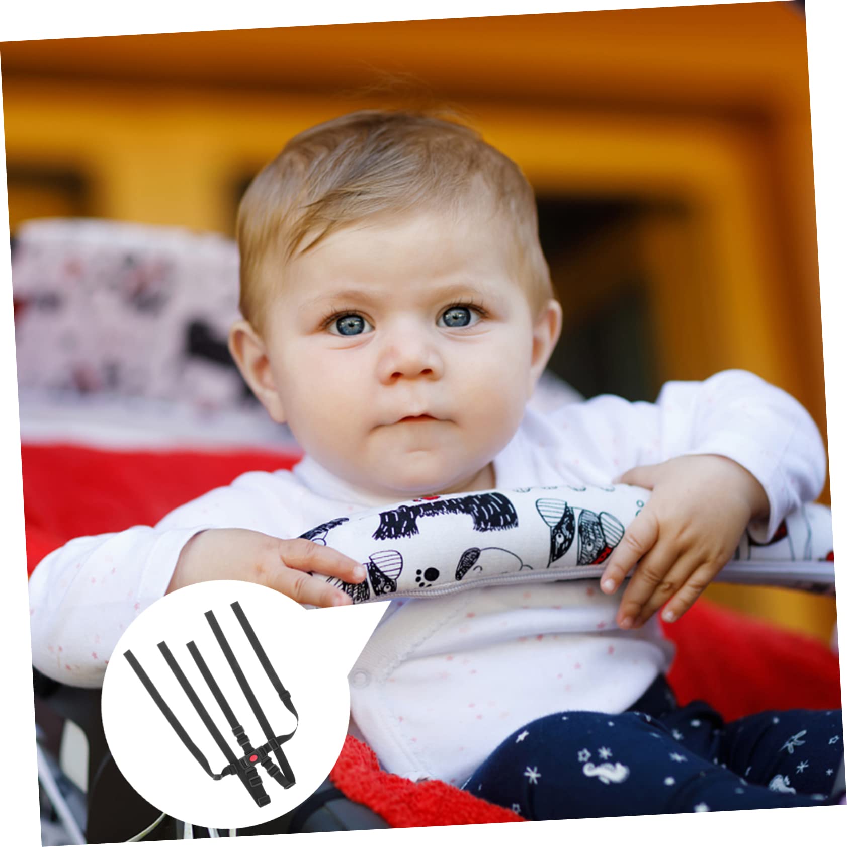 RORPOIR 5-Point Safety Belt for Stroller Baby Harness Protection Strap Practical Stroller Safety Belt