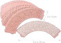 Vista 5 de Tinksky Envolturas para cupcakes cortadas con láser, decoración de boda y ducha, paquete de 50 (rosa)