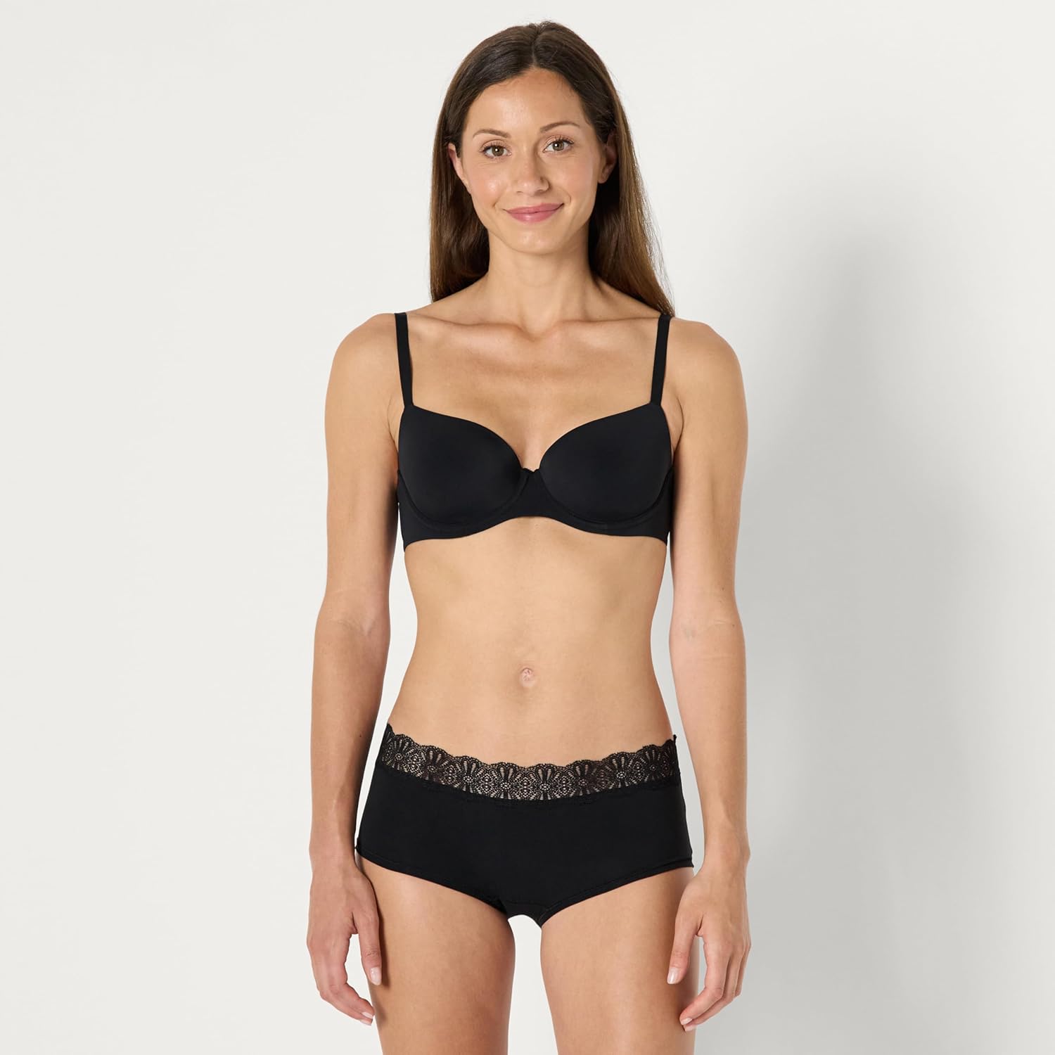 Amazon Essentials Women's Peached Microfiber with Lace Trim Boyshort, Pack of 6 - Image 5