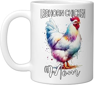 Leghorn Chicken Mom Leghorn Chicken Ceramic Mug, White