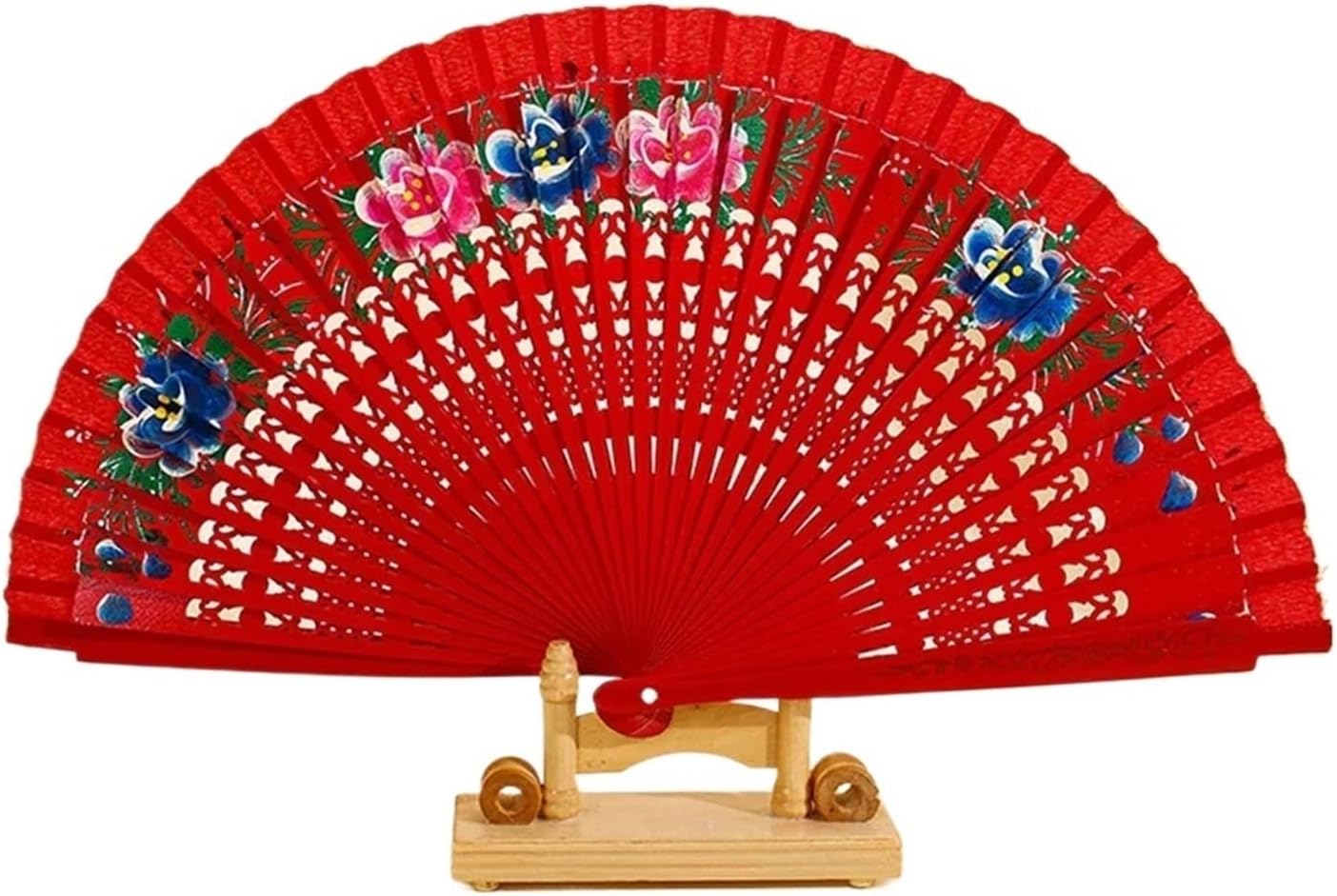 Colorful Fan Women Dance Handheld Fans Double Sided Flower Pattern Party Wedding Supplies Craft Gifts