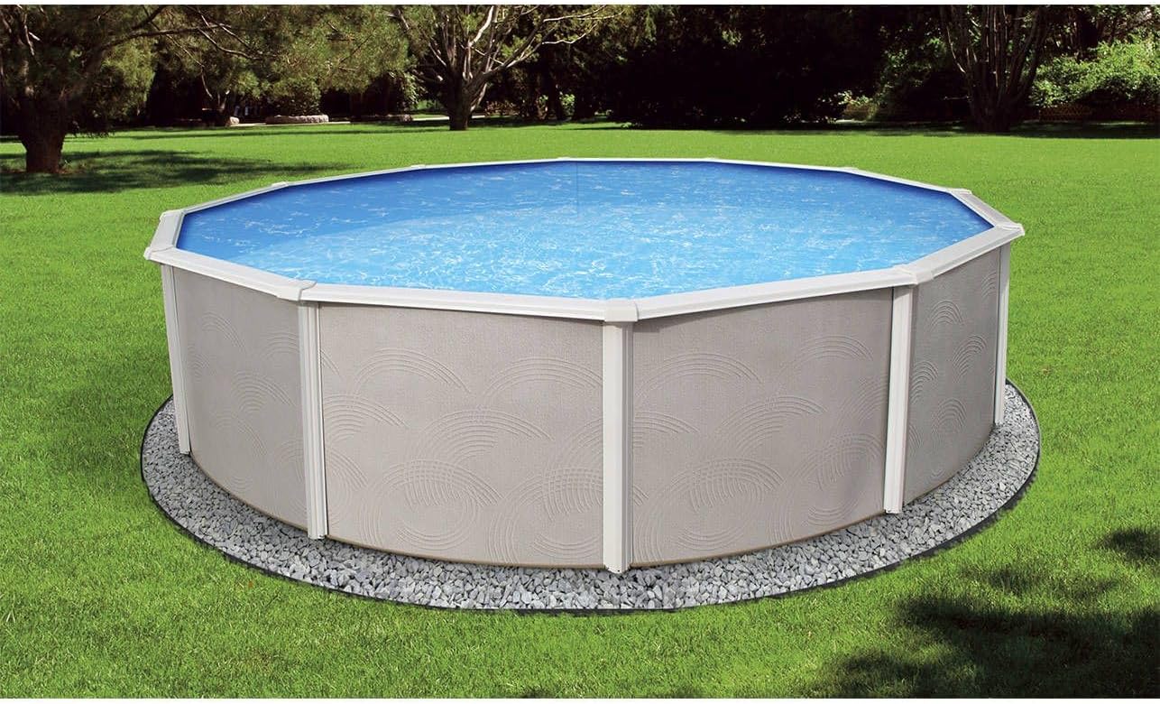 Primer pla view of the Blue Wave Belize pool wall and top rail structure.