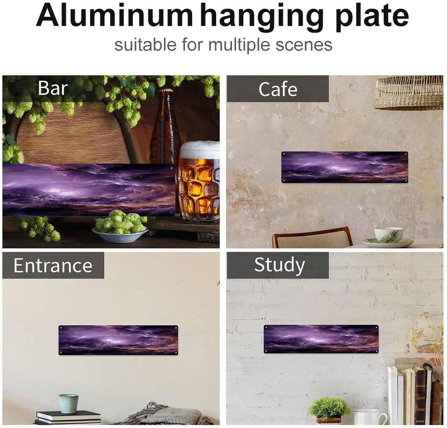 Purple Galaxy Metal Sign,Personalized Aluminum Plaque Wall Plaque for Home, Bar, Pub, Porch.Hanging Plaque - Outdoor Decoration, Easy to Mount. image 5