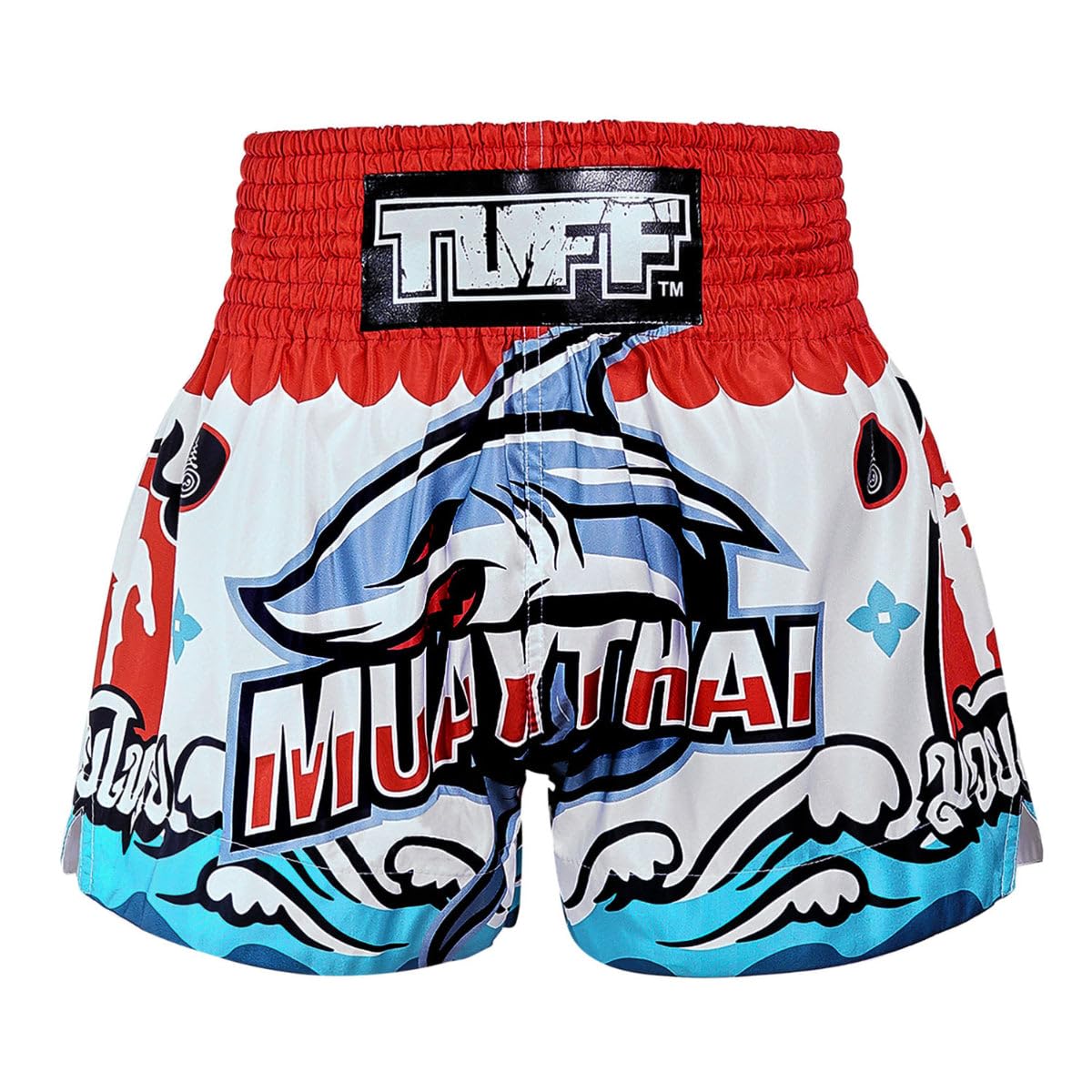 TUFF Sport Muay Thai Boxshorts Herren & Unisex Blau Größe S Traditioneller Stil MMA Kickboxen Grappling Fitness Training