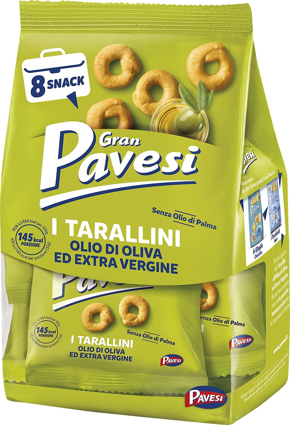 Gran Pavesi Snack Tarallini Olio di Oliva ed Extra Vergine, Senza Olio di Palma - Confezione da 256 g - Immagine 3