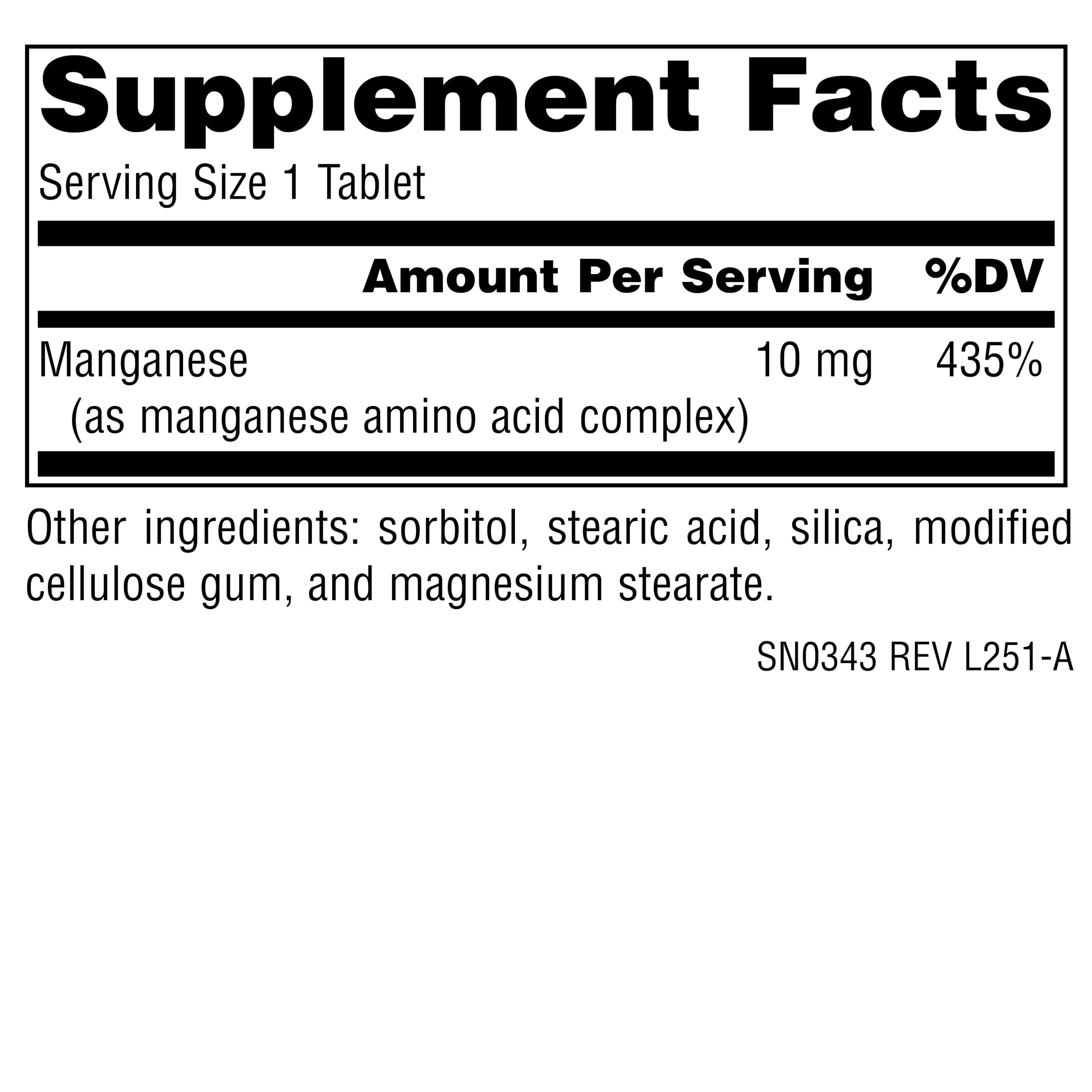 Source Naturals Manganese, 10 mg - 250 Tablets — Amazon image 2
