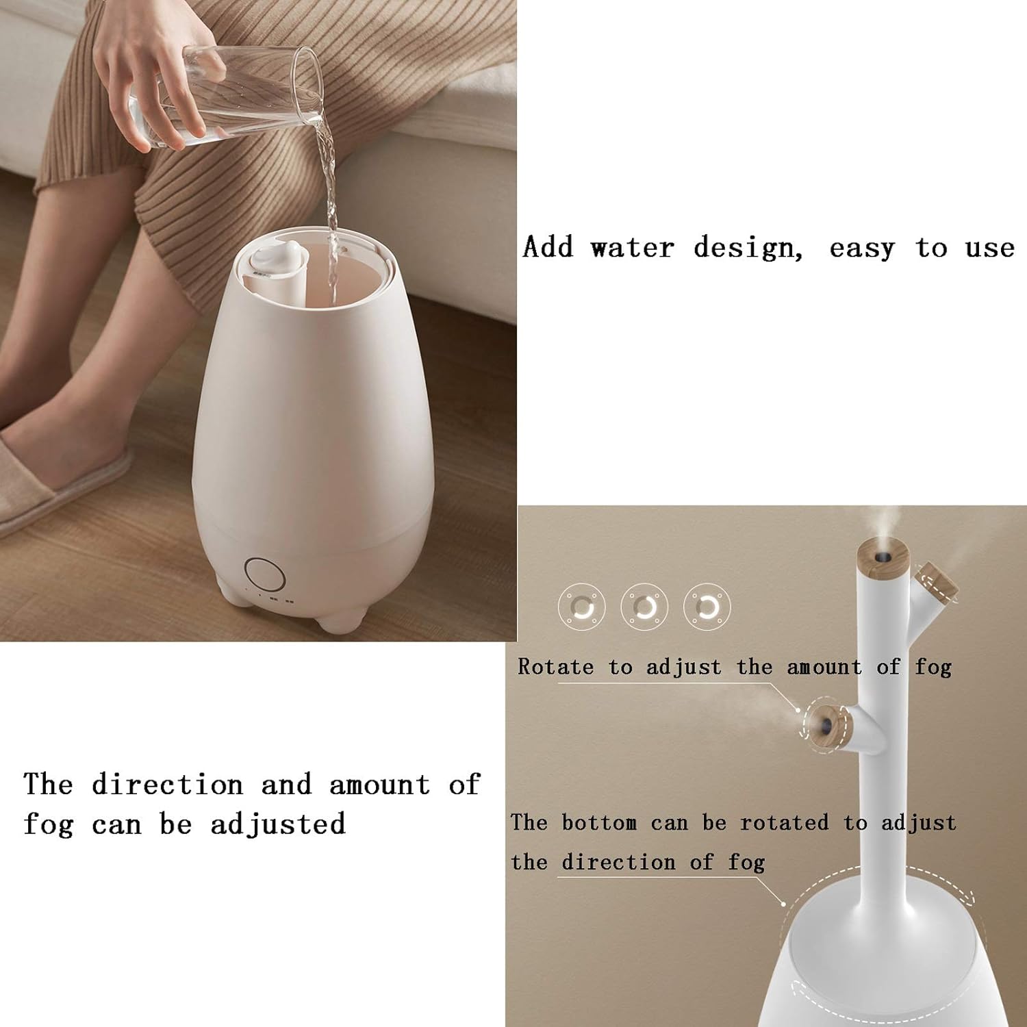5L Household Floor Humidifier Bedroom Pregnant Baby Aromatherapy Large Capacity Air Purifier Office Waterless Auto-Off Quiet Air Humidifier Air Humidifier