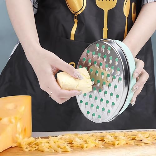 Miniatura 3 de Rallador de queso cítrico y limón con recipiente de almacenamiento de alimentos y tapa, perfecto para queso parmesano duro o cheddar suave,