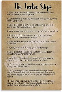 The Twelve Steps Abstainer Addiction Poster (5) Canvas Painting Wall Art Poster for Bedroom Living Room Decor 08x12inch(20x30cm) Unframe-style