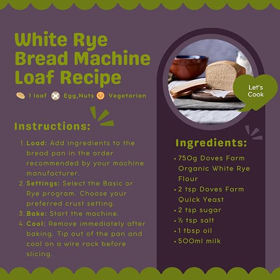 Doves Farm Organic White Rye Flour 2.2 lb (1 kg) - Ancient Grain Light Rye Flour for All British Baking: Breads, Sourdoughs, Cakes, Cookies & More | Kosher & Vegan Friendly | Imported From UK