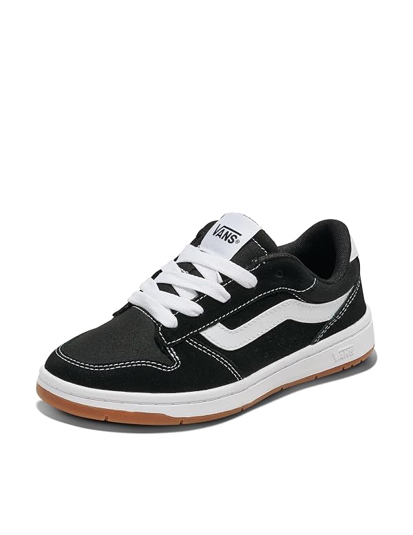 Vans Big Kids' Ryland LS Shoe - Retro Court Fashion Sneakers for Boys & Girls. Suede/Canvas Black/White. 4 by Vans - Used condition - US$61.75